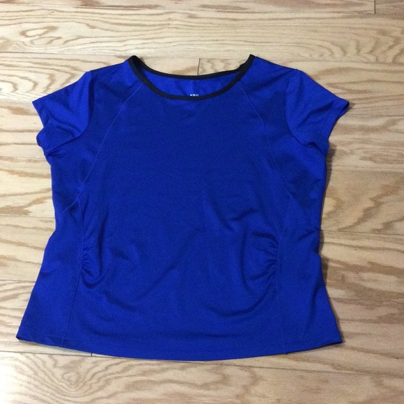 L Tail royal blue ruched workout top - Picture 3 of 15